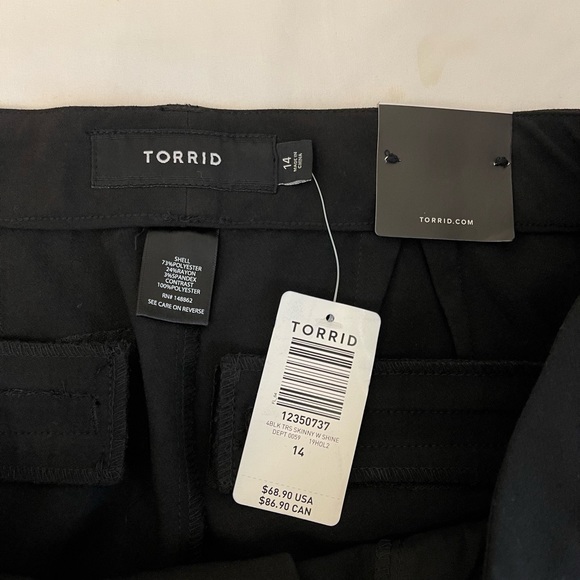 Torrid Black Dress Pants Sequined Sides Size 14 Skinny New WT - Picture 7 of 15